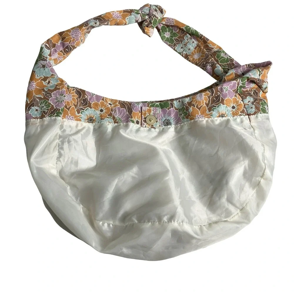 Madden Girl Hobo Bag Floral Knotted Shoulder Purse Boho Retro 70s Vibe Cottage